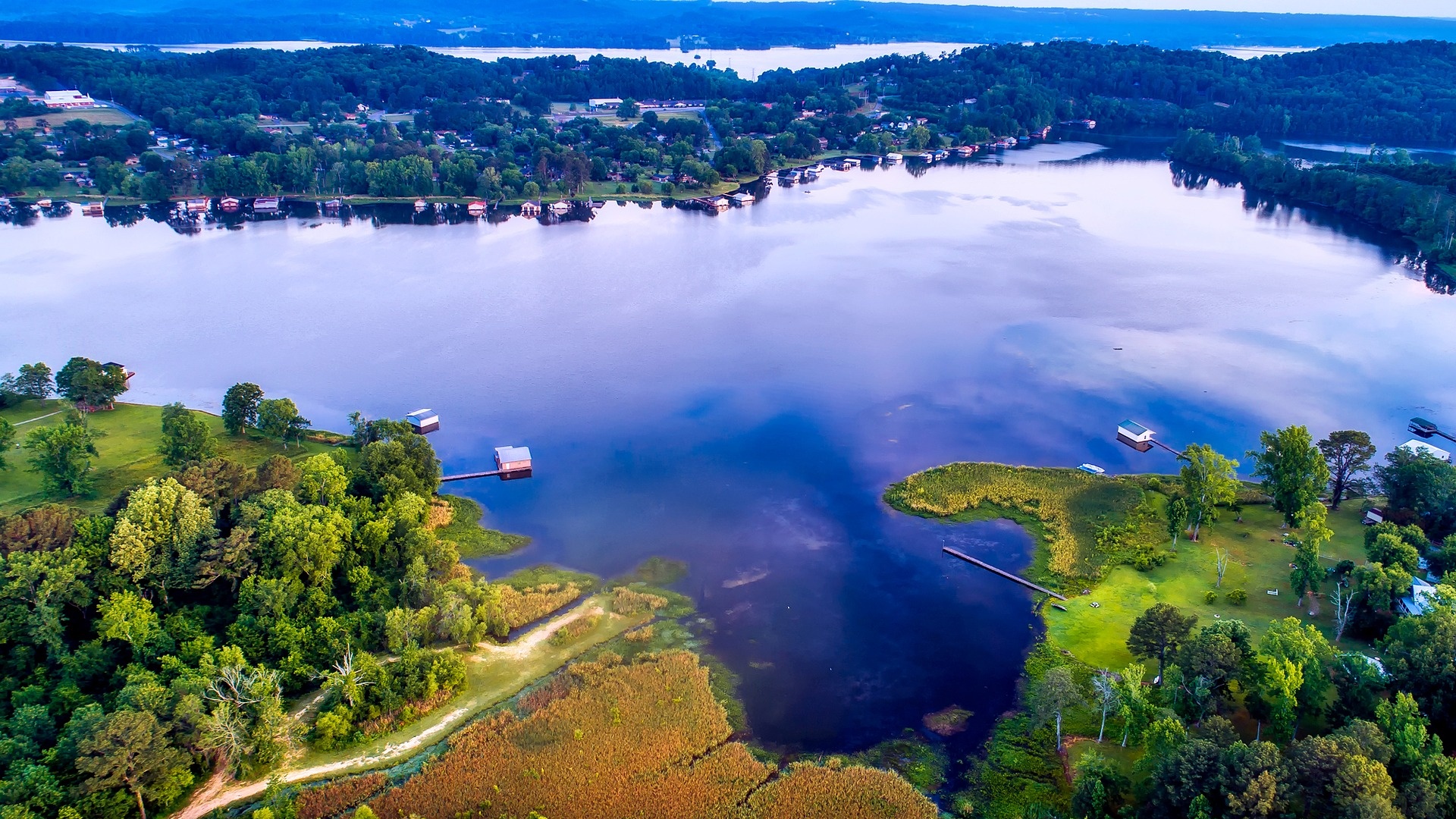 See in Alabama aus der Vogelperspektive
